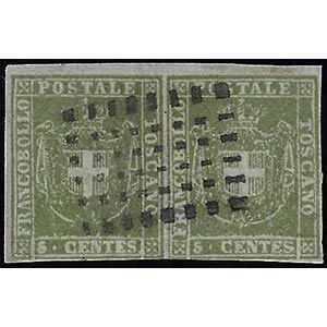 1860 - 5 cent. verde giallastro (18c), ... 