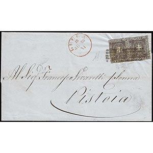 1860 - 10 cent. bruno scuro (19b), coppia, ... 