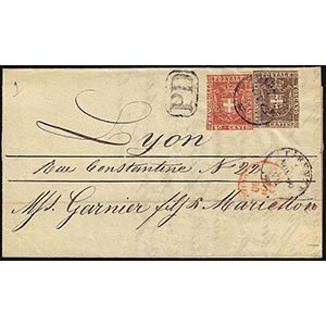 1860 - 40 cent. carminio cupo, 10 cent. ... 