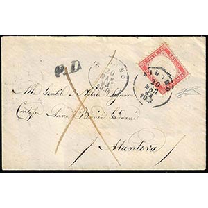 1863 - 40 cent. rosso carminio (3), ... 