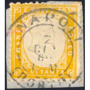 1862 - 80 cent. giallo arancio (4), ... 