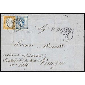 1863 - 15 cent. Litografico, I tipo (12), in ... 