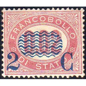 1878 - 2 cent. su 0,02 lire Servizio ... 
