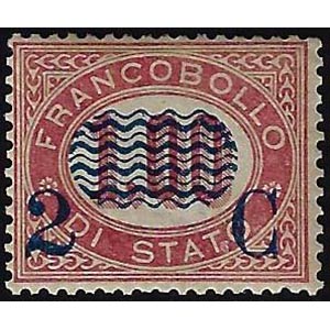 1878 - 2 cent. su 1 lira Servizio ... 