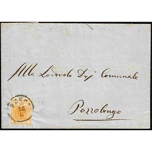 1856 - 5 cent. arancio carico (1i), ... 