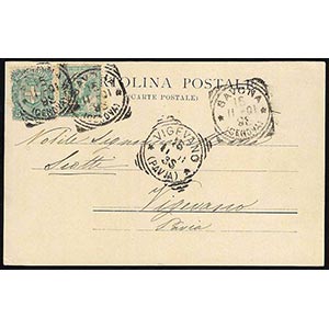 1901 - 5 cent. Floreale, in affrancatura ... 