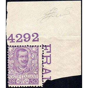 1901 - 50 cent. Floreale (76), angolo di ... 