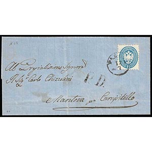 1864 - 10 soldi azzurro, dent. 9 1/2 (44), ... 