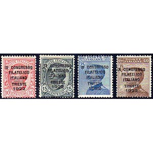 1922 - Congresso Filatelico (123/126), gomma ... 