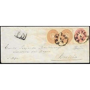 1866 - 15 soldi bruno, due esemplari, ... 