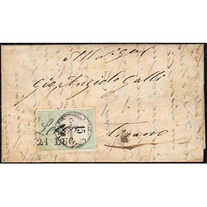 1855 - 15 cent., marca da bollo tipografica ... 