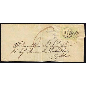 1854 - 15 cent., marca da bollo calcografica ... 