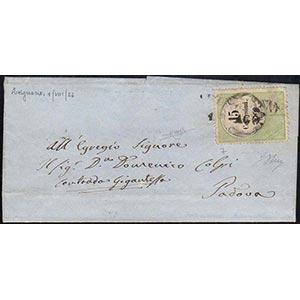 1856 - 15 cent., marca da bollo calcografica ... 