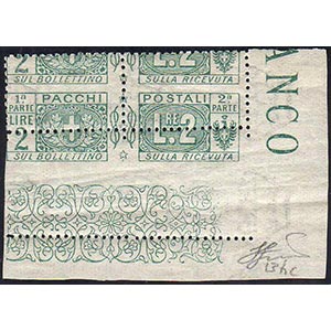 1914 - 2 lire nodo di Savoia al centro, ... 