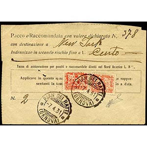 1931 - 1 lira e 2 lire rosso, Assicurazioni ... 