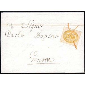 1863 - 10 cent. giallo (1), perfetto, ... 