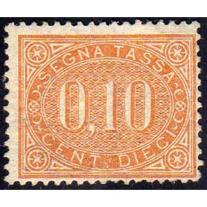 1869 - 10 cent. (2), gomma originale, lieve ... 