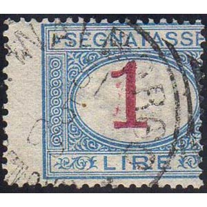 1890 - 1 lira azzurro e carminio, ... 