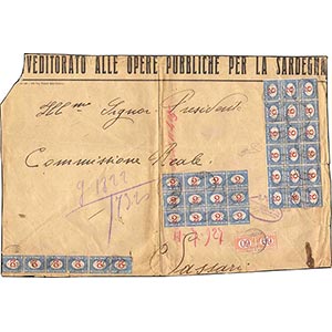 1927 - 2 lire azzurro e carminio, blocco di ... 
