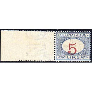 1903 - 5 lire azzurro e carminio, cifra ... 