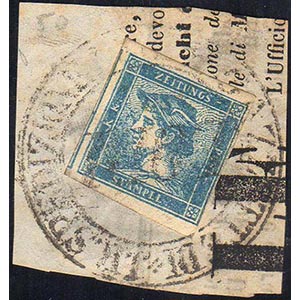 1851 - 3 cent. Mercurio azzurro, I tipo ... 