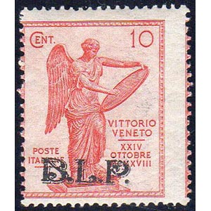 1922 - 10 cent. Vittoria, soprastampa BLP ... 