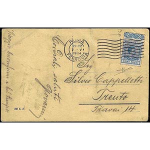 1914 - 10 cent. azzurro, Vittorio Emanuele ... 