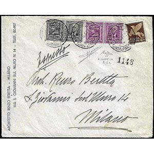 1944 - 25 cent. grigio, 1 lira lilla, Marche ... 