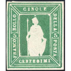1862 - Saggi Thermignon, 5 cent. verde ... 