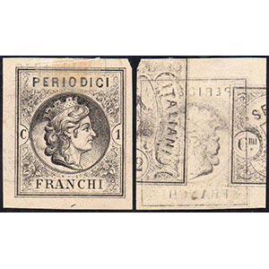 1864 - 1 cent. Periodici franchi, in nero, ... 