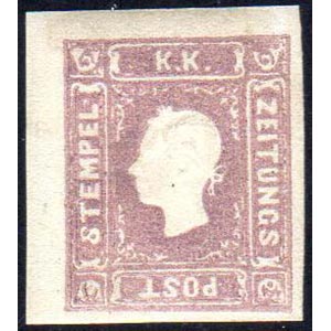 1859 - 1,05 soldi lilla scuro (9e), gomma ... 