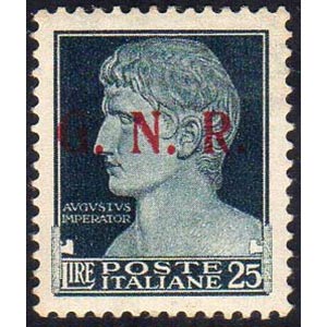 1943 - 25 lire soprastampa G.N.R. di ... 