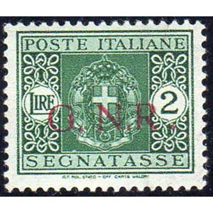 1943 - 2 lire soprastampa G.N.R. di Brescia, ... 