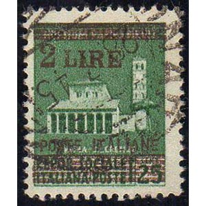 1945 - 2 lire su 25 cent. verde, soprastampa ... 