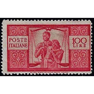 1950 - 100 lire Democratica, carminio vivo, ... 