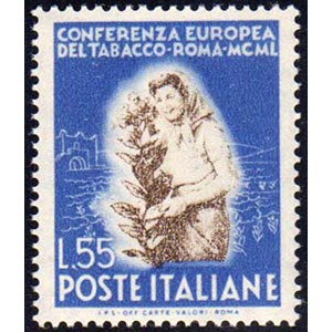 1950 - 55 lire Tabacco, stampa del centro ... 