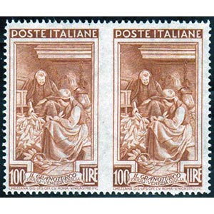 1950 - 100 lire Lavoro, coppia orizzontale ... 