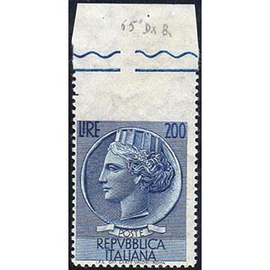 1957 - 200 lire Turrita, filigrana stelle ... 