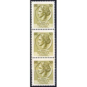 1968 - 50 lire Siracusana, striscia ... 