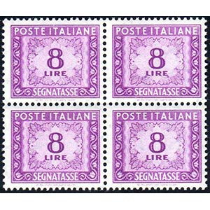 1955 - 8 lire, filigrana stelle (112), ... 