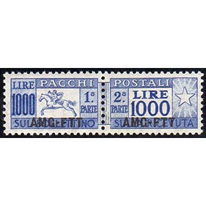 PACCHI POSTALI 1954 - 1.000 lire Cavallino ... 
