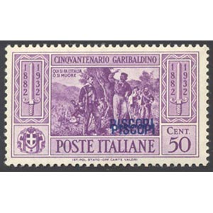 PISCOPI 1932 - 50 cent. Garibaldi doppia ... 