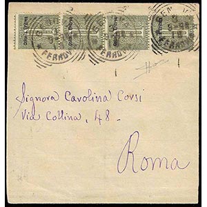 1894 - 1 cent. De La Rue (1), striscia di ... 