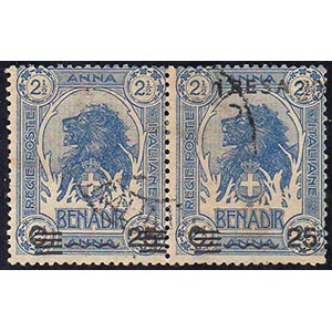 1906 - 25 cent. su 2 1/2 a. (14), coppia ... 