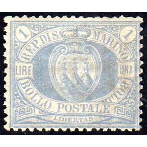 1894 - 1 lira oltremare Stemma (31), ... 