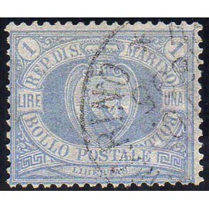 1894 - 1 lira oltremare Stemma (31), usato, ... 