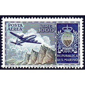 1954 - 1.000 lire Aereo (112), gomma ... 
