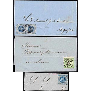 PERU 1860/1870 - Un frammento e due lettere ... 