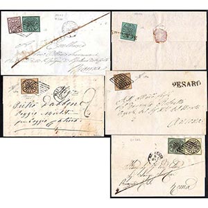 STATO PONTIFICIO 1852/1863 - Cinque lettere ... 