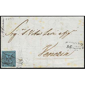 1853 - 40 cent. celeste (5), perfetto, ... 